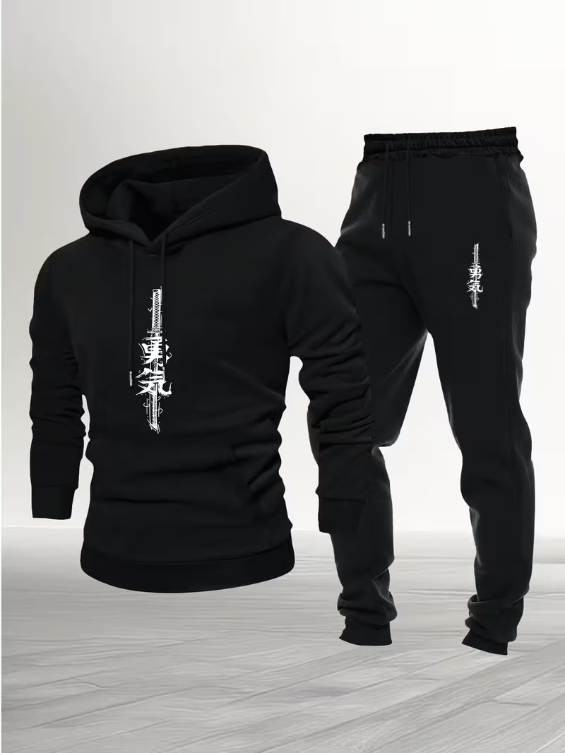 Running Gear Shop - Męski miejski zestaw casualowy dwuczęściowy: bluza